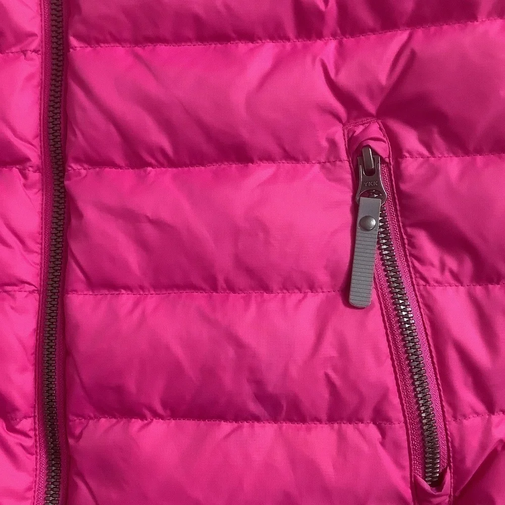 Hanna Andersson Girls Pink Down-feather Full Zip Up Vest‎ Size 12 Pockets